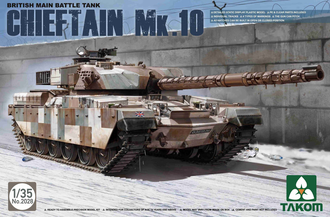 Portada de la maqueta del tanque británico Chieftain Mk.10 en escala 1:35 de Takom referencia 2028