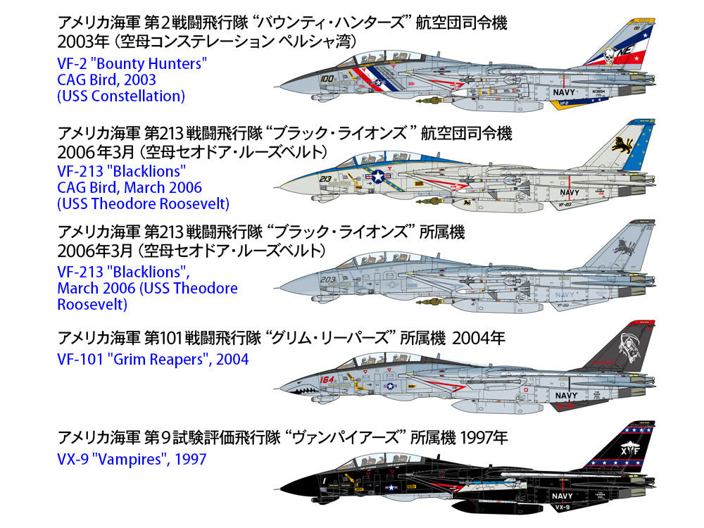 Decoraciones de la maqueta del caza F-14 D Tomcat en escala 1:72 de Tamiya referencia 60795