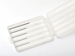 Set de 5 brocas finas que van de 0,3 a 0,8mm ideales para trabajar en plástico o aluminio delgado. De Tamiya, referencia 74044