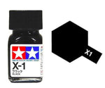 Bote de pintura de 10ml de Tamiya Enamel X-1 color negro brillo referencia 80001