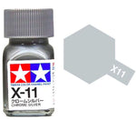 Bote de pintura X-11 color Chrome Silver de Tamiya referencia 80011