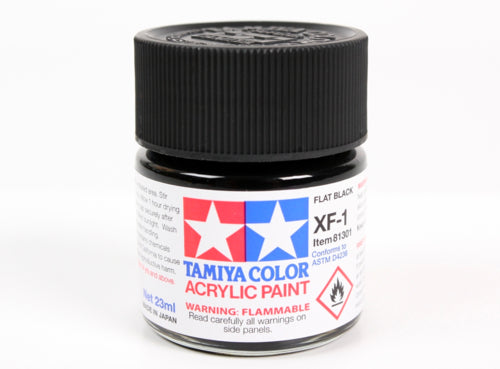 Bote de pintura de 23ml de color negro mate de Tamiya referencia 81301