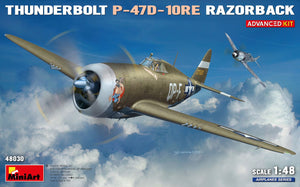 Portada de la caja de la maqueta del caza norteamericano P-47D 10RE Razorback en escala 1:48 de Miniart referencia 48030