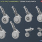 Detalle de las distintas versiones de trenes de aterrizaje que se incluyen para la maqueta del P-47D-11RE Razorback Advanced Kit en escala 1:48 de Miniart referencia 48034