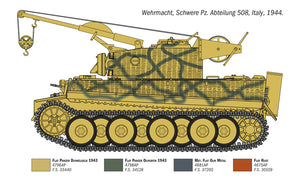 Decoración de la maqueta del tanque alemán Tiger I en su versión con Grúa en escala 1:35 de Italeri con referencia 6764