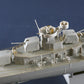 Vista sección popa con cañones de la maqueta del destructor norteamericano USS Fletcher DD-445 en escala 1:200 de Trumpeter referencia 03723