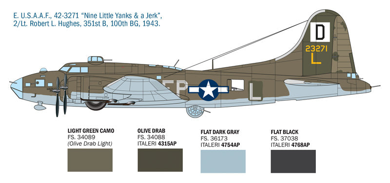 Decoración 5 de la maqueta del bombardero B-17F en escala 1:72 de Italeri referencia 1487