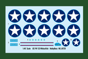Calcas de la maqueta del caza con flotadores del F4F-3S Wildcatfish en escala 1:48 de Hobby Boss referencia 81729