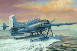 Portada de la caja de la maqueta del caza con flotadores del F4F-3S Wildcatfish en escala 1:48 de Hobby Boss referencia 81729