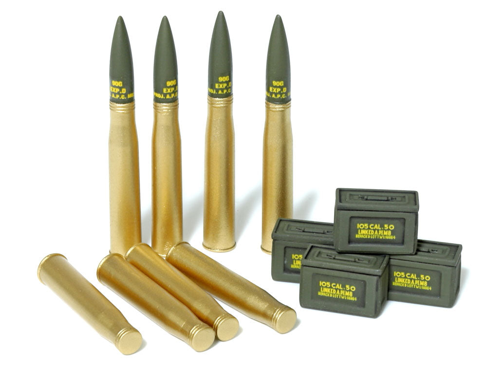 Set de proyectiles que incluye la maqueta del cazacarros norteamericano M36 en escala 1:35 de Tamiya referencia 35390