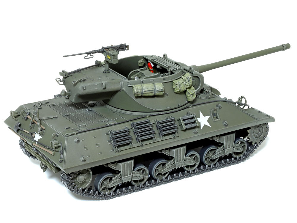 Vista lateral trasera de la maqueta del cazacarros norteamericano M36 en escala 1:35 de Tamiya referencia 35390