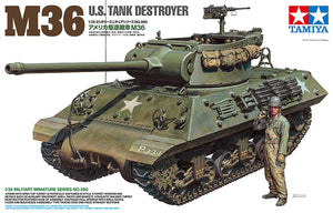 Foto de la portada de la maqueta del cazacarros norteamericano M36 en escala 1:35 de Tamiya referencia 35390