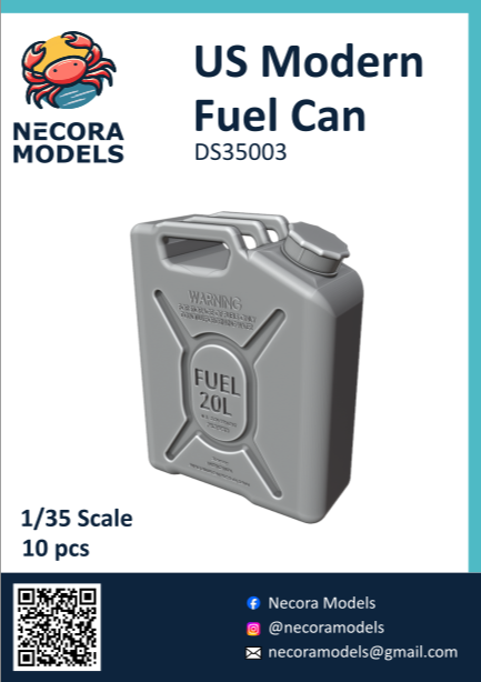 Set de 10 garrafas de combustible en escala 1:35 de Necora Model referencia VS35003