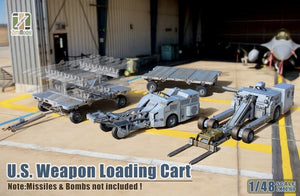 Portada de la caja de maquetas de tractores de pista y carritos norteamericanos en escala 1:48 de Zimi Models referencia 80160