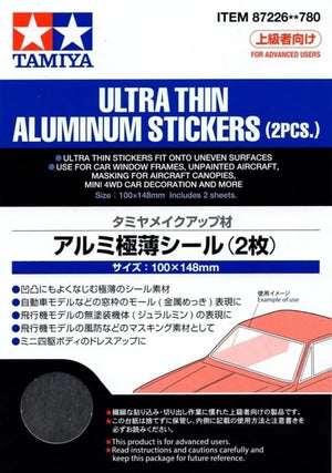 Set de 2 hojas de papel de aluminio de 0,01mm ideales para el modelismo de Tamiya Referencia 87226