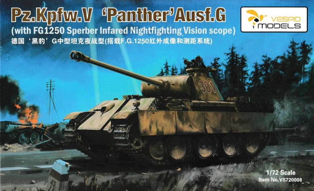 VESPID MODEL (1/72) Pz.Kpfw. V Ausf. G Panther (w/FG1250 Sperber Infrared Nightfighting Vision scope)