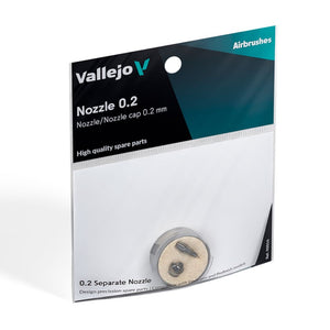 Set de recambio de obturador y boquilla de diámetro 0,2mm para aerógrafos Innvator y Profinish de Vallejo referencia 90016