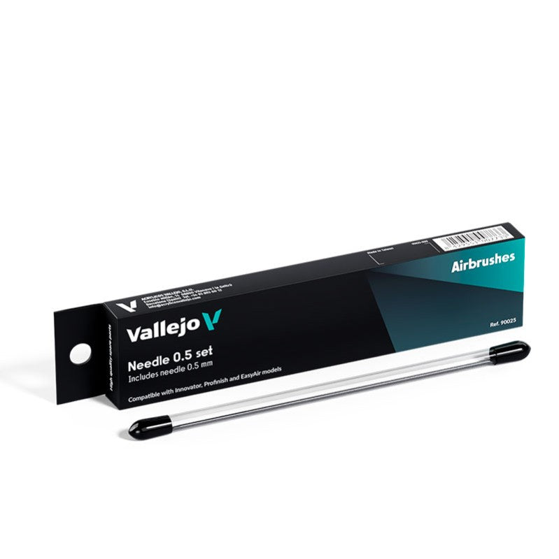 Set de recambio completo con aguja de diámetro 0,5mm para aerógrafos Innvator, Profinish e Easyair de Vallejo referencia 90025