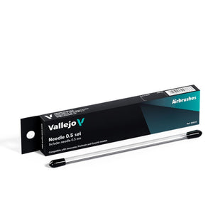 Set de recambio completo con aguja de diámetro 0,5mm para aerógrafos Innvator, Profinish e Easyair de Vallejo referencia 90025