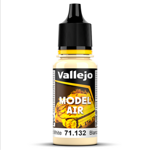Bote de pintura de 18ml de color balnco envejecido mate de la gama model air de Vallejo con referencia 7112