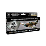 Set de estuche de pinturas Vallejo Model Air de colores RAF para el Comando del Sureste de Asia del 42 al 45 referencia 71146