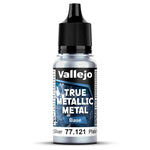 Bote de pintura de 18ml de Vallejo True Metallic Metal color base Plata de Ley referencia 77121