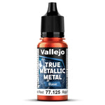 Bote de pintura de 18ml de Vallejo True Metallic Metal color base Rojo Forjado referencia 77125