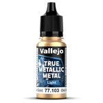 Bote de 18ml de pintura True Metallic Metal color Oro Imperial de Vallejo referencia 77103