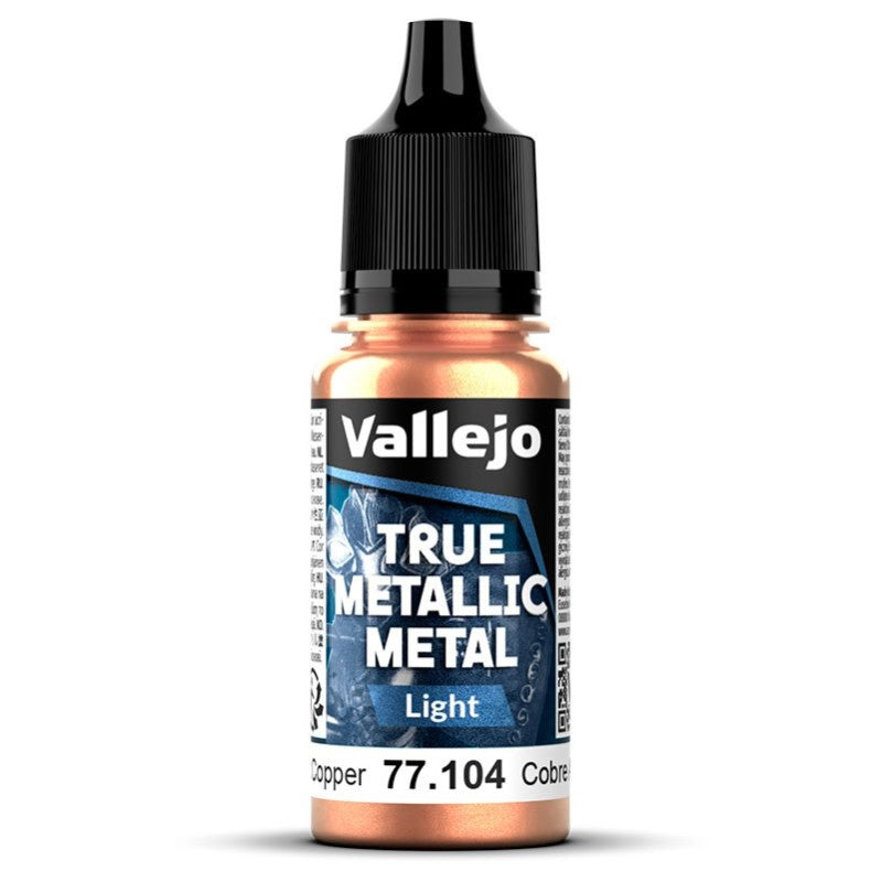 Bote de 18ml de pintura True Metallic Metal color Cobre Antiguo de Vallejo referencia 77104