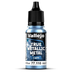 Bote de 18ml de pintura True Metallic Metal color Azul Ultramar de Vallejo referencia 77110