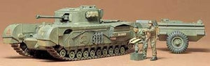 Vista completa de la maqueta del carro británico Churchill Cocodrile en escala 1:35 de Tamiya con referencia 35100