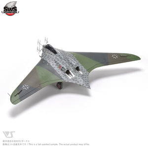 Vista trasera de la maqueta del avión alemán Horten Ho 229B en escala 1:32 de Zoukei Mura referencia SWS24