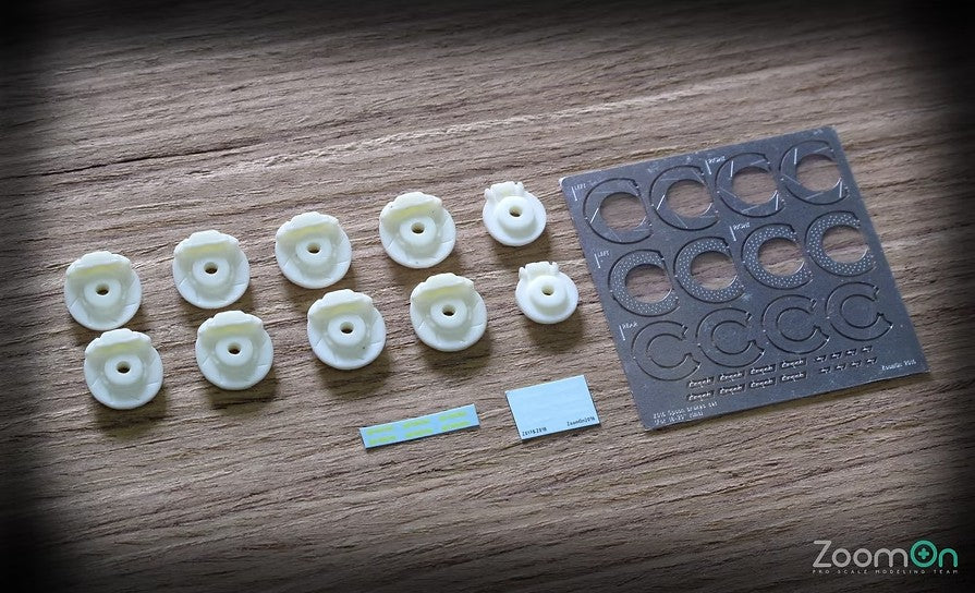 Contenido del set de discos de frenos en escala 1:24 de ZoomOn referencia Z016