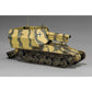 Foto frontal del obús autopropulsado alemán en plataforma de carga de ferrocarril en escala 1:35 de Zimi Model referencia 35076