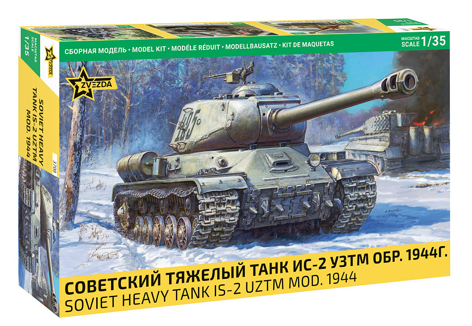 Portada de la maqueta del tanque soviético IS-2 UZTM de 1944 en escala 1:35 de Zvezda referencia 3708