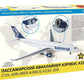 Contraportada de la caja de la maqueta del avión de pasajeros Airbus A300-200 en escala 1:144 de Zvezda referencia 7047