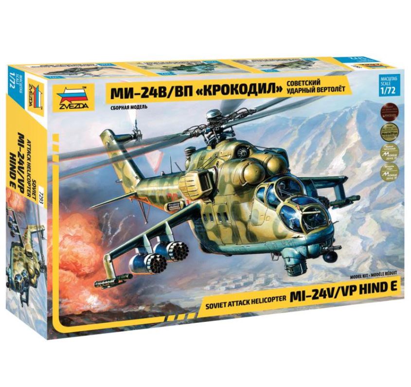 ZVEZDA (1/72) Soviet Attack Helicopter MI-24V/VP Hind E