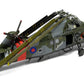 Foto perfil derecho con las hélices recogidas y decoración británica de la maqueta del helicóptero Westland Wessex HC2 en escala 1:72 de Airfix referencia A04068