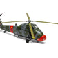 Foto frontal con las hélices desplegadas y decoración uruguaya de la maqueta del helicóptero Westland Wessex HC2 en escala 1:72 de Airfix referencia A04068