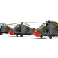 Foto de las tres decoraciones con las hélices plegadas de la maqueta del helicóptero Westland Wessex HC2 en escala 1:72 de Airfix referencia A04068