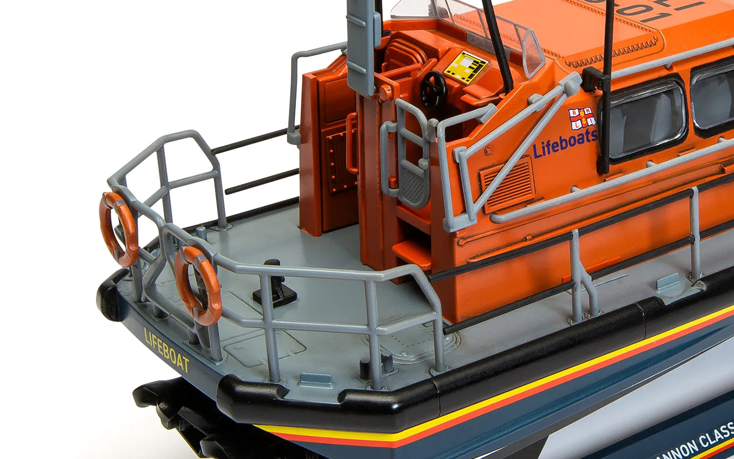 Detalle de la popa de la maqueta de la lancha de salvamento RNLI Shannon en escala 1:72 de Airfix referencia A55015