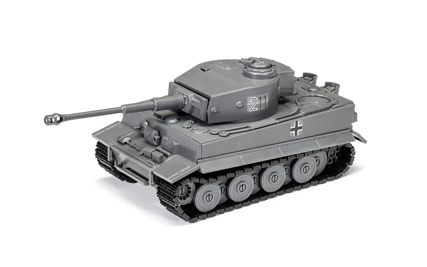 Foto delantera de la maqueta de la gama Quickbuild del tanque alemán Tiger I en escala 1:35 de Airfix referencia J6041