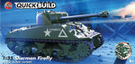 Portada de la caja de la maqueta Quickbuild del tanque Sherman Firely en escala 1:35 de Airfix referencia J6042
