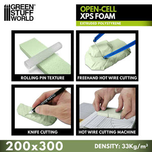 Uso de la espuma de poliestireno extruido verde XPS de Green Stuff World referencia 5141la 
