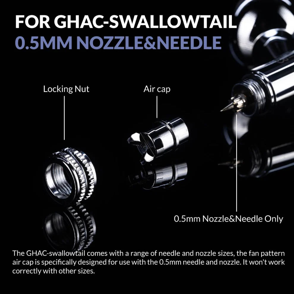 Funcionamiento de la boquilla de 0,5mm para aerógrafo Swallowtail de Gaahleri