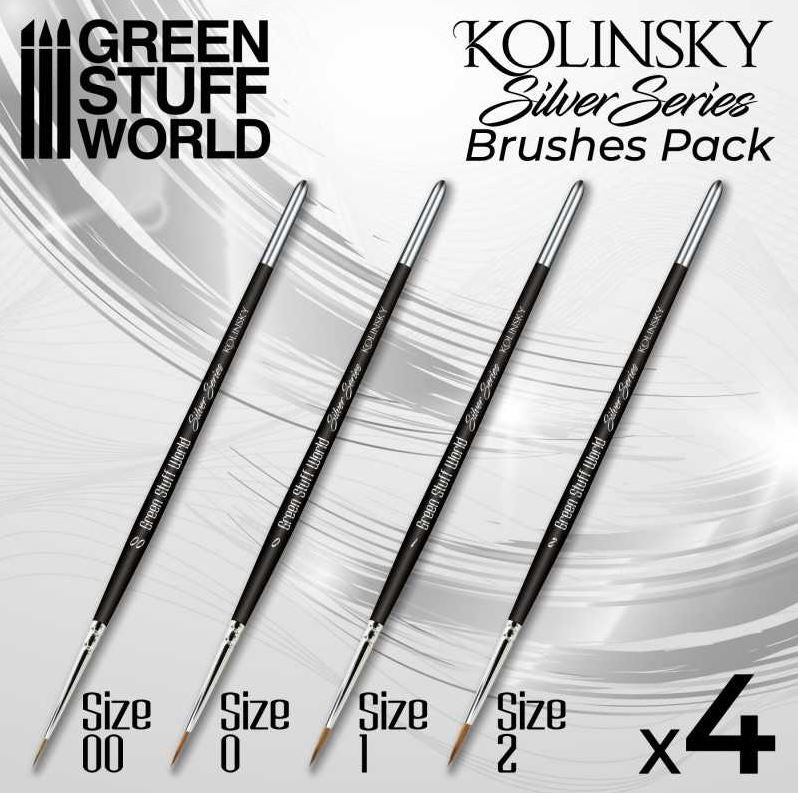 GREEN STUFF Silver Series - Set Pinceles Kolinsky