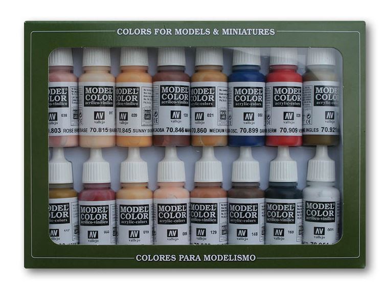 VALLEJO Model Color Set: Colores Piel y Cara (16 colores)