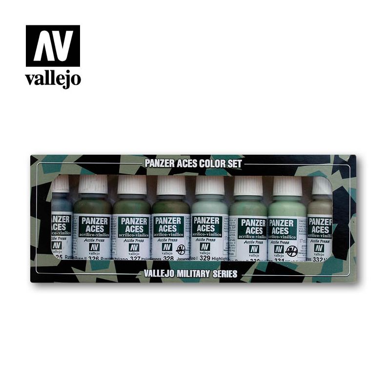 VALLEJO Model Color Set: Panzer Aces - Uniforme Carrista Ruso, Italiano y Japonés (8 colores)