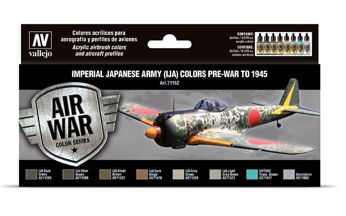 VALLEJO Model Air Set: Imperial Japanese Army (IJA) colors pre-war to 1945 (8 colores)