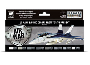 VALLEJO Model Air Set: US Navy & USMC colors from 70’s to present (8 colores)